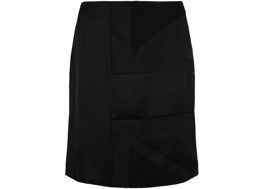 Burberry Intarsia Draped Skirt Black