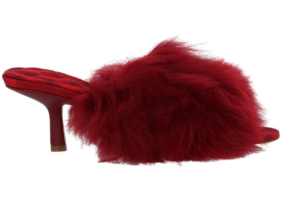 Mules en peau lainée Burberry Jackie couleur baie (Femme)
