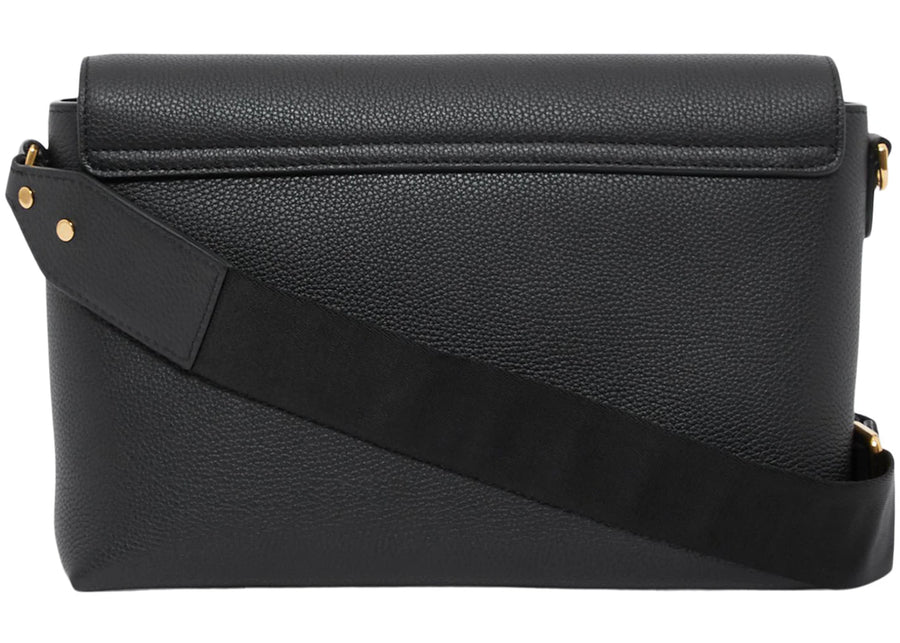 Burberry Leather and Vintage Check Note Crossbody Bag Black