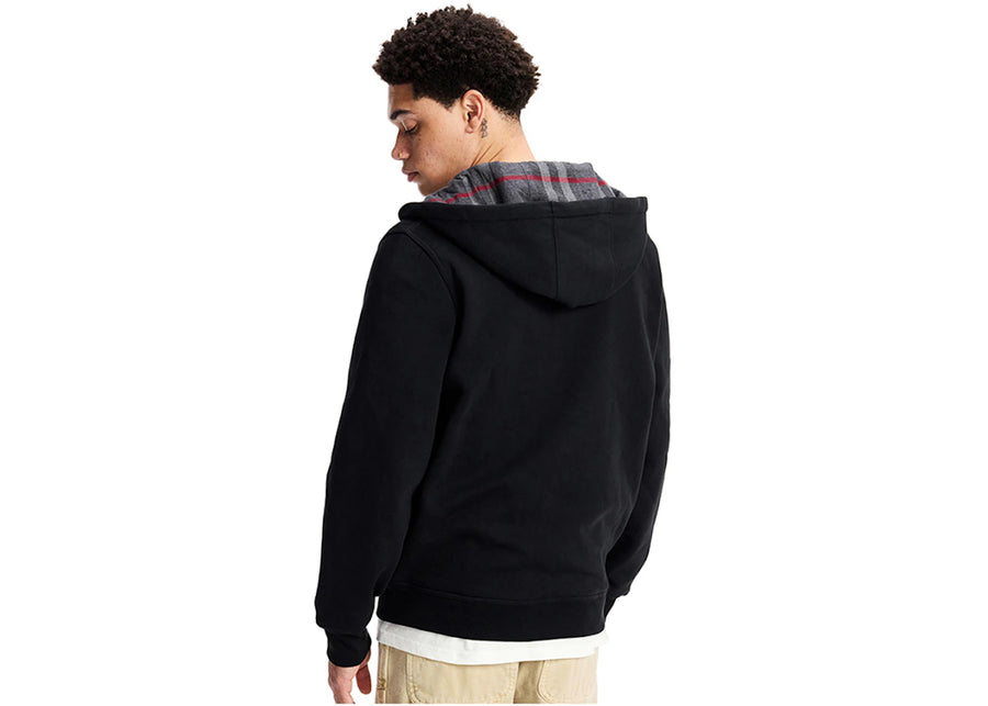 Sweat à capuche zippé Burberry noir en mélange de coton et imprimé de lettres