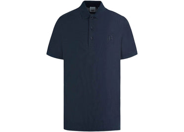 Polo Burberry à motif de lettres en piqué de coton bleu marine
