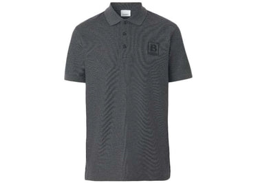 Polo Burberry à motif de lettres en piqué de coton gris foncé