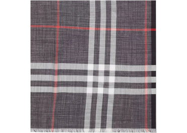 Burberry Lightweight Check Wool Scarf Navy