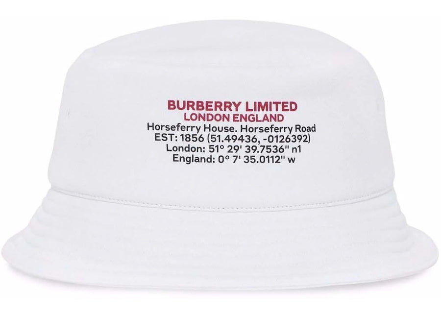 Bob en coton blanc imprimé Burberry Location