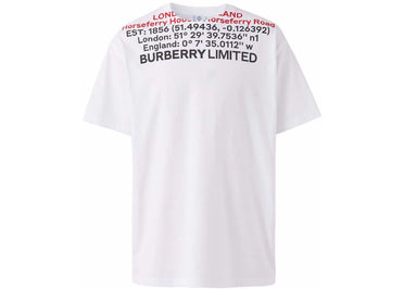 Burberry Location Print T-Shirt White/Black/Red
