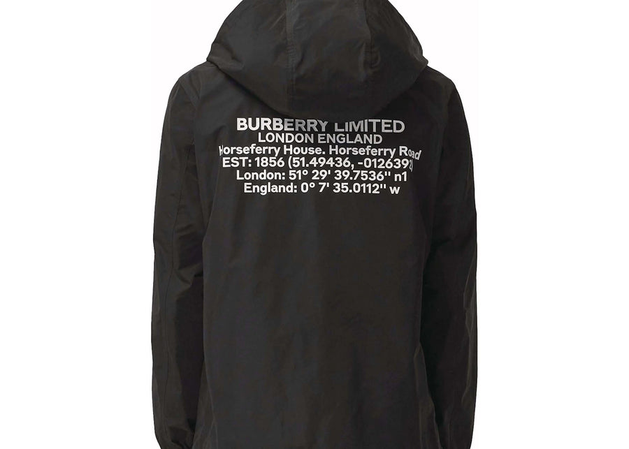 Burberry Location Print Taffeta Jacket Black