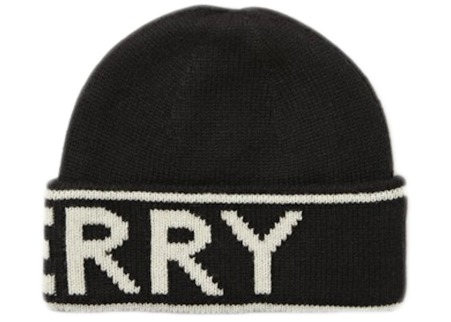 Bonnet noir à logo Burberry