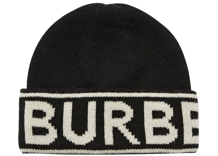 Bonnet noir à logo Burberry