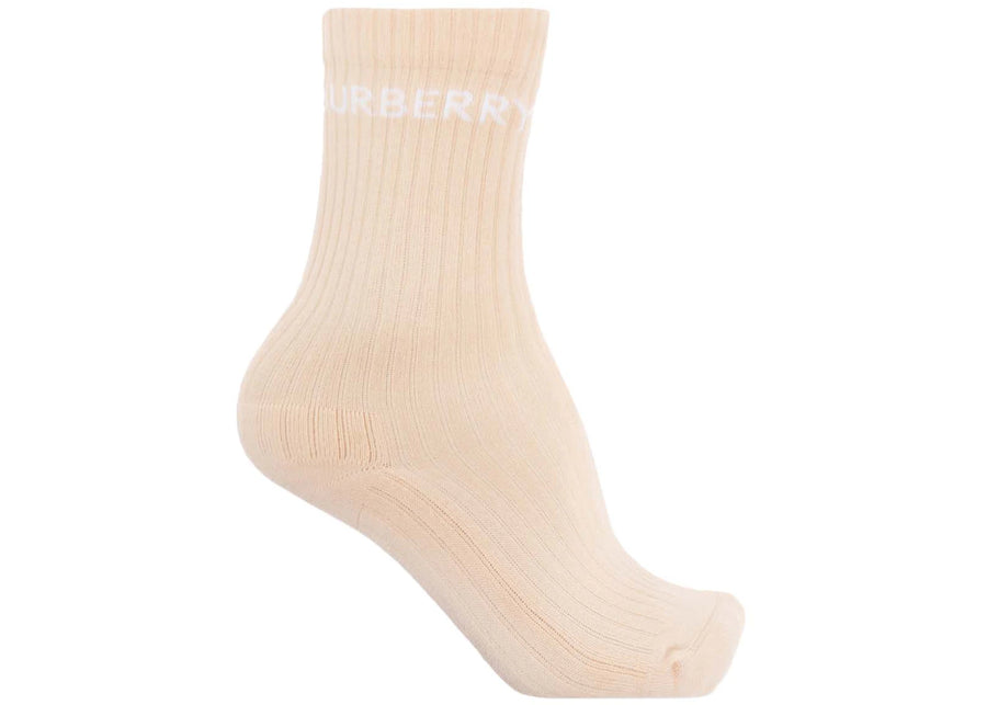 Burberry Logo Cotton Socks Peach