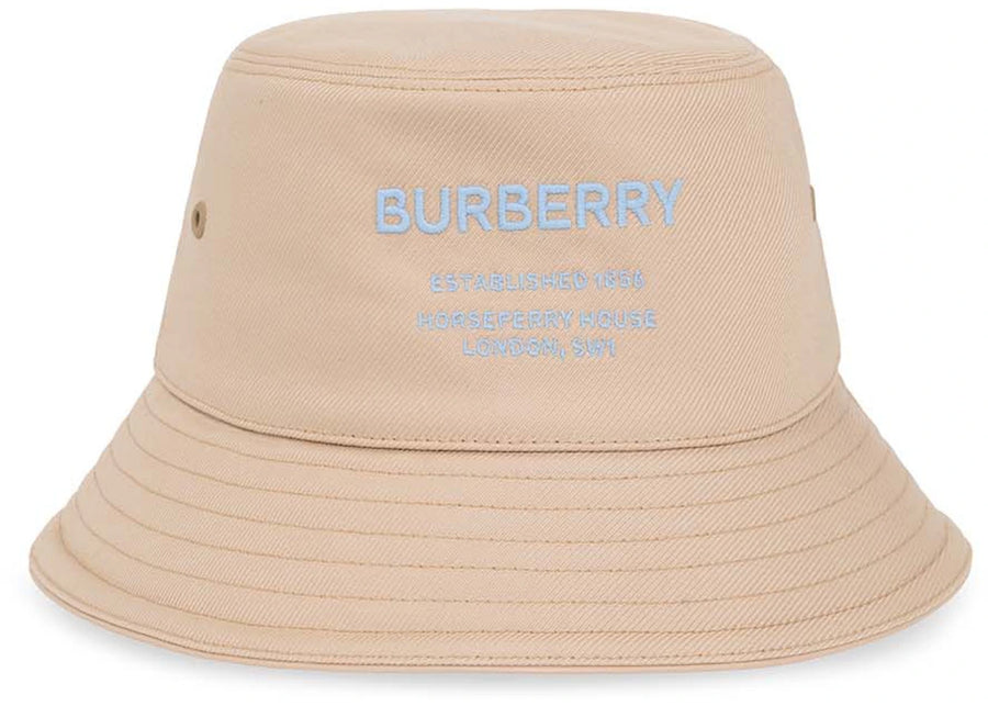 Bob en coton doux couleur fauve brodé du logo Burberry