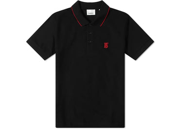 Polo noir Burberry brodé du logo Burberry