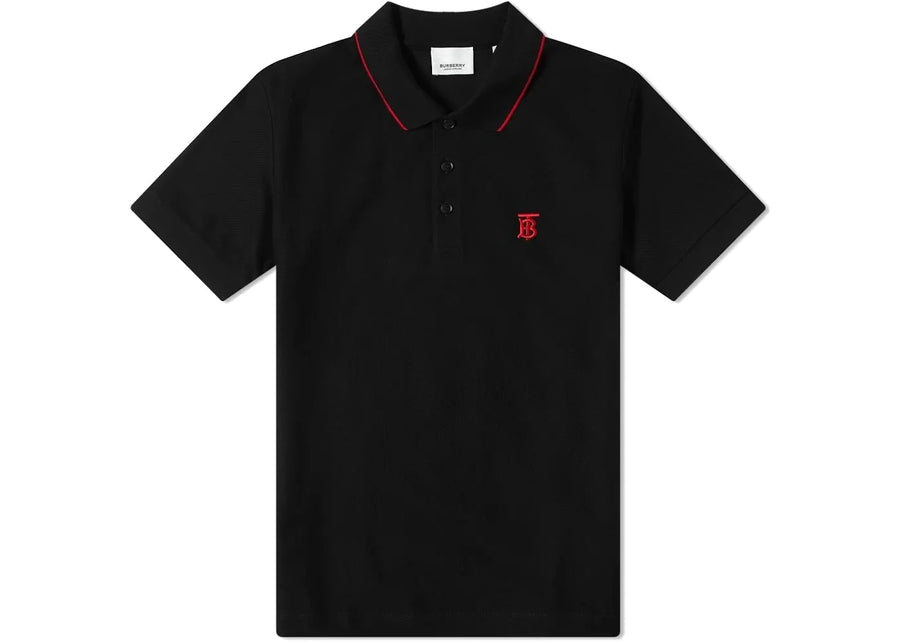 Polo noir Burberry brodé du logo Burberry