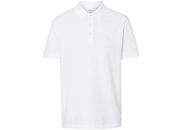 Polo Burberry brodé du logo Triple White