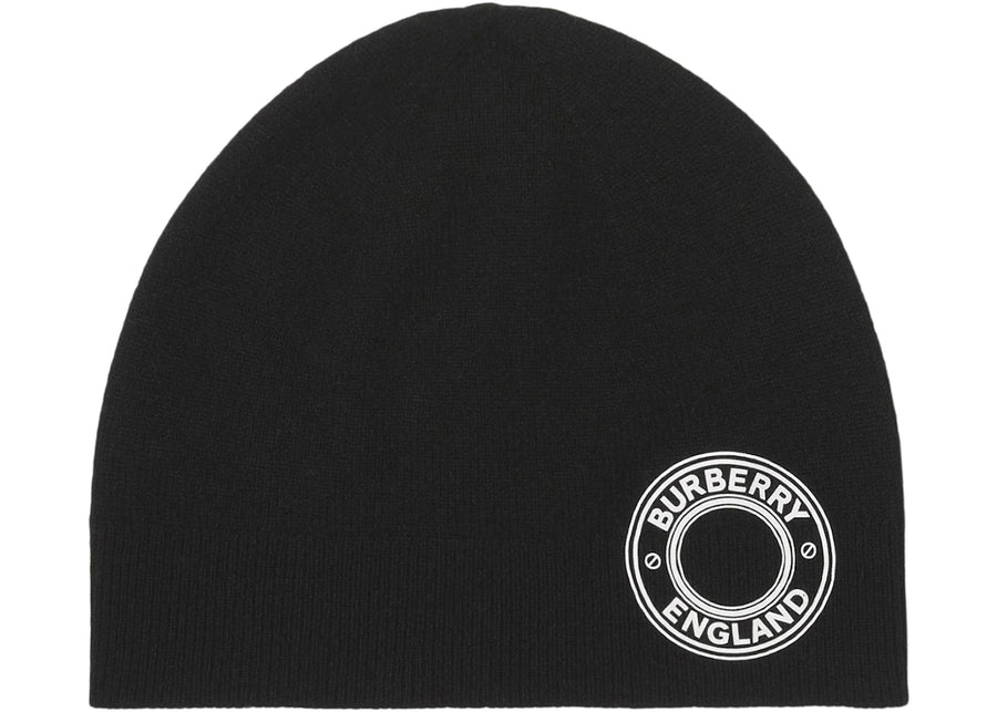 Bonnet Burberry en cachemire mélangé noir avec logo graphique