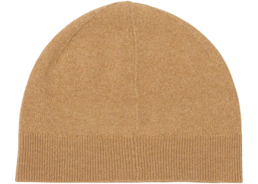 Bonnet en cachemire mélangé à motif logo Burberry camel