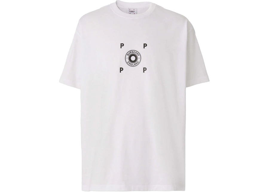 T-shirt blanc en coton à logo Burberry
