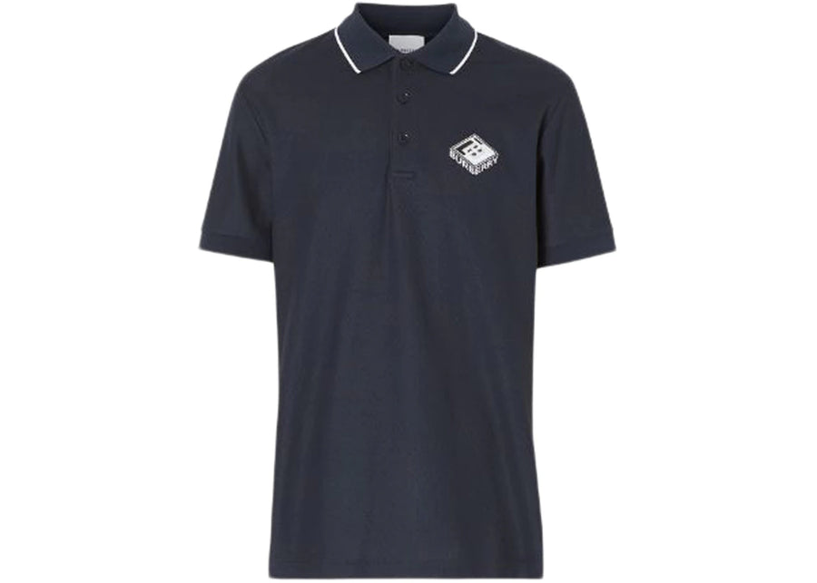 Polo piqué à logo graphique Burberry bleu marine