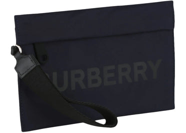 Pochette en nylon bleu marine avec logo Burberry