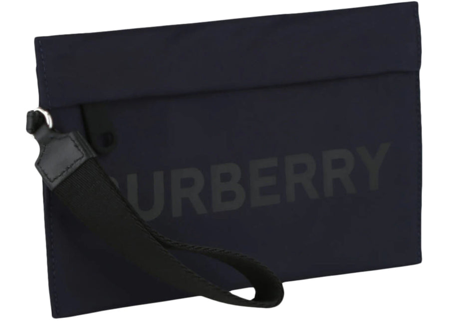 Burberry Logo Nylon Pouch Navy Blue