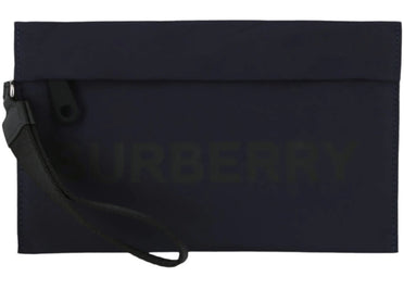 Pochette en nylon bleu marine avec logo Burberry