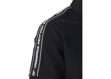 Burberry Logo Paneled Polo Black/White