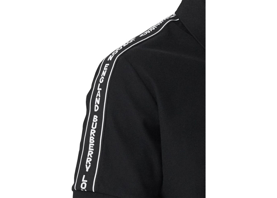 Polo Burberry à empiècements logo noir et blanc