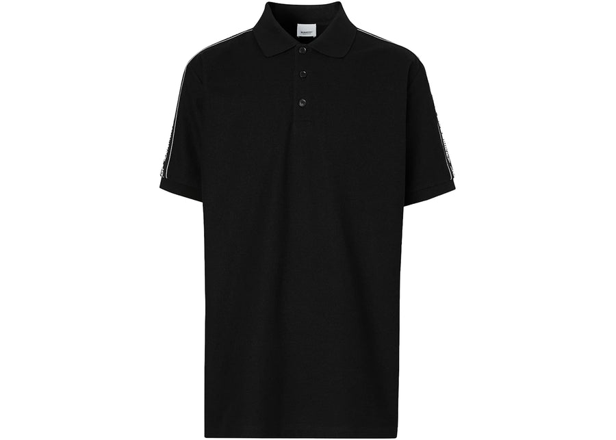 Polo Burberry à empiècements logo noir et blanc