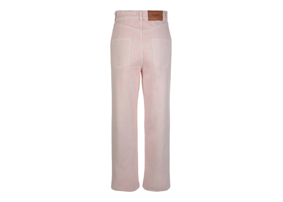 Jean droit rose à écusson Burberry