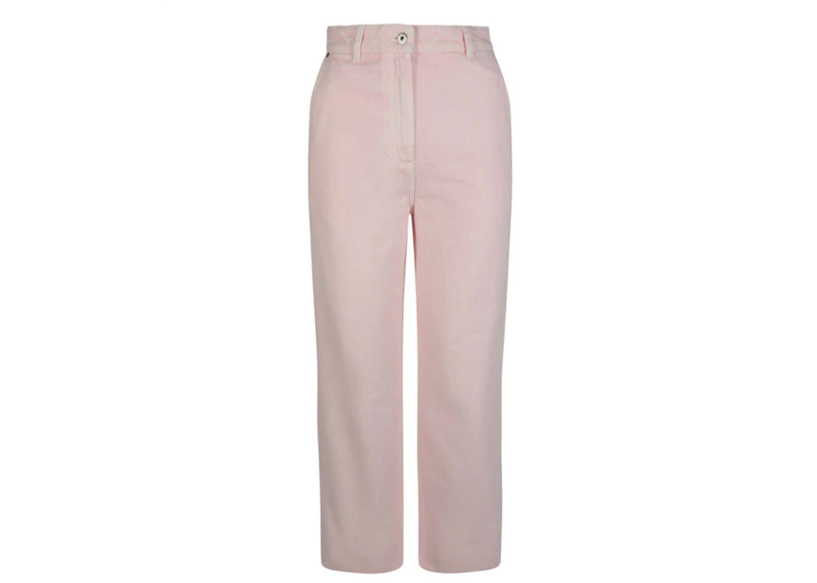 Jean droit rose à écusson Burberry