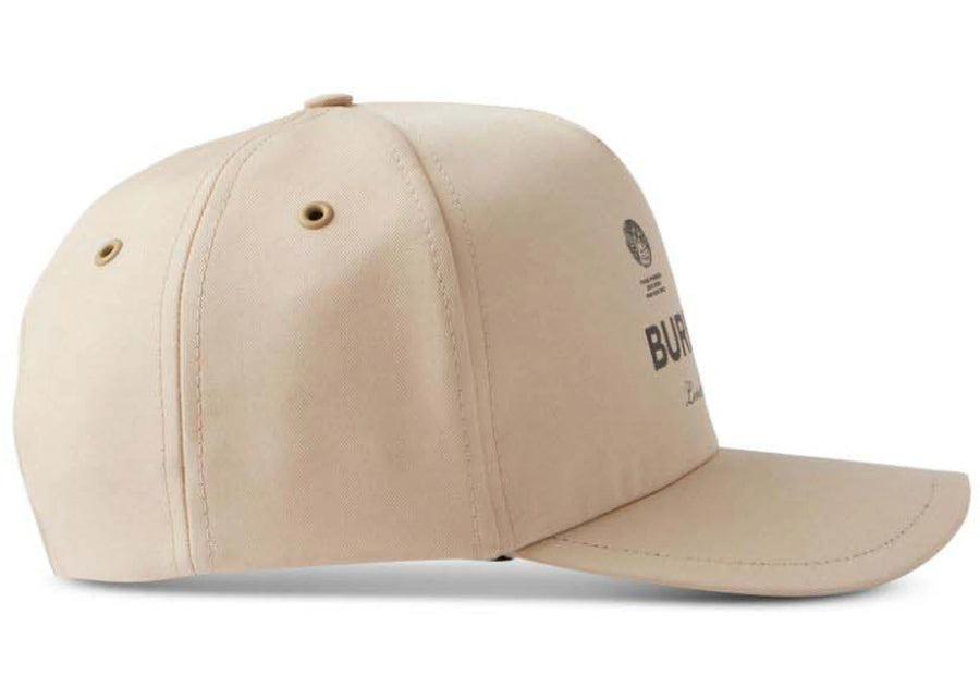 Casquette de baseball Burberry à logo imprimé beige sable