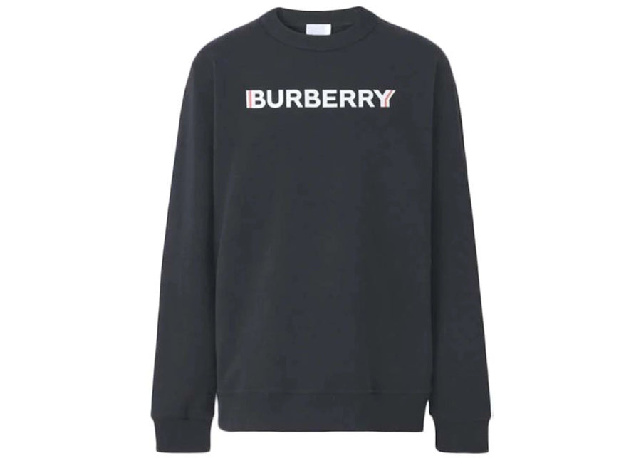 Sweat-shirt en coton noir à logo Burberry
