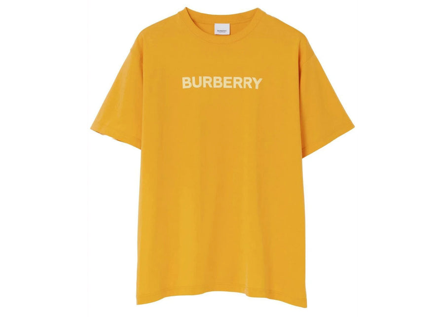 T-shirt jaune en coton imprimé du logo Burberry