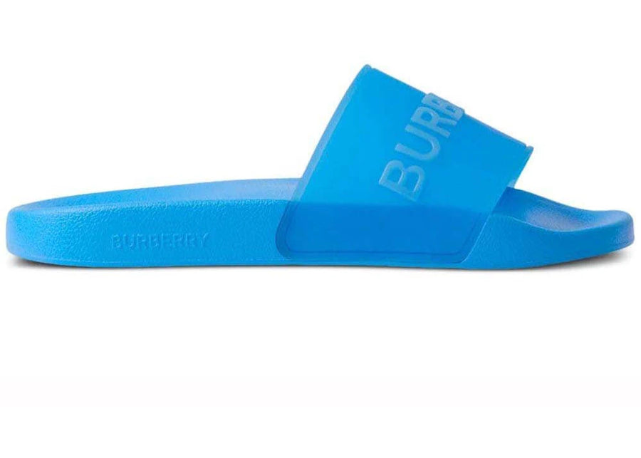 Logo Burberry Slide Bleu