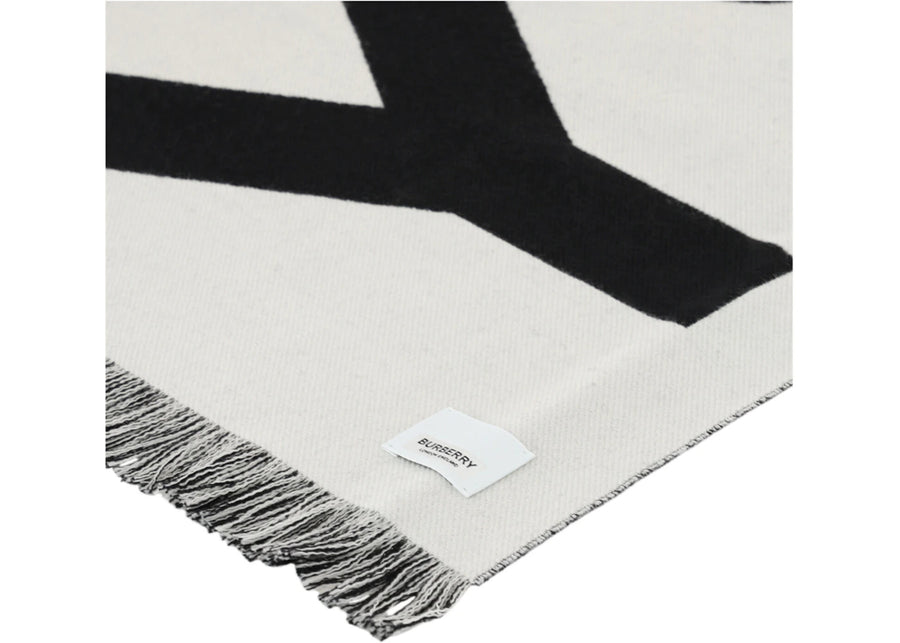 Burberry Logo Wool Scarf Black