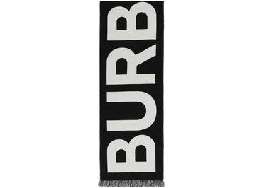 Burberry Logo Wool Scarf Black