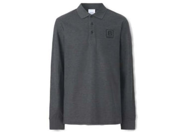 Burberry Long Sleeve Polo Charcoal Grey