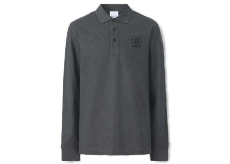 Burberry Long Sleeve Polo Charcoal Grey