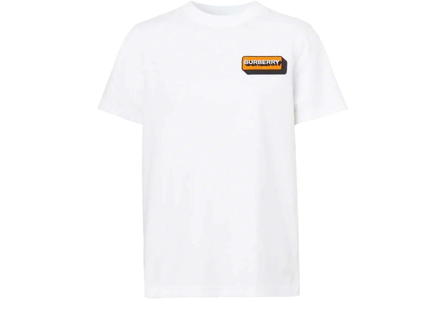 T-shirt blanc en coton Burberry Margot avec logo appliqué