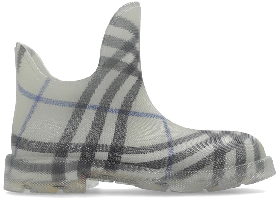Bottines Burberry Marsh à carreaux gris et bleus