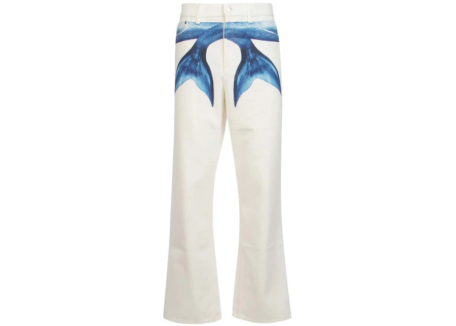 Jean en coton imprimé queue de sirène Burberry blanc