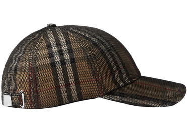 Burberry Mesh Overlay Check Baseball Cap Archive Beige/Black