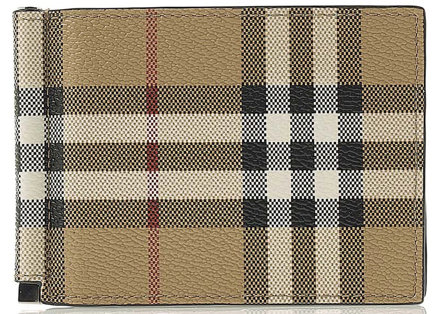 Pince à billets Burberry (80698091) Portefeuille à carreaux beige