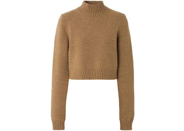 Pull court Burberry monogrammé camel