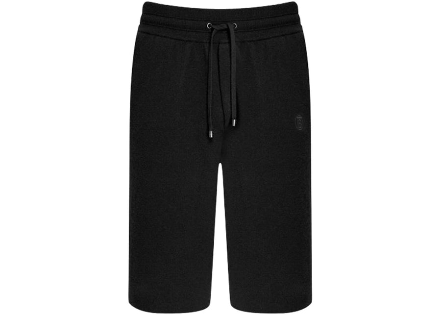 Short en cachemire à cordon de serrage et motif monogramme Burberry, noir