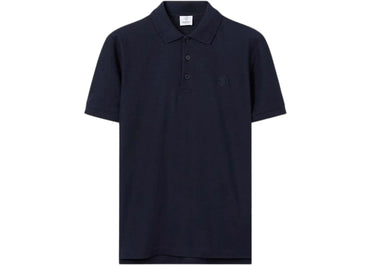 Burberry Monogram Motif Cotton Piqué Polo Shirt Blue