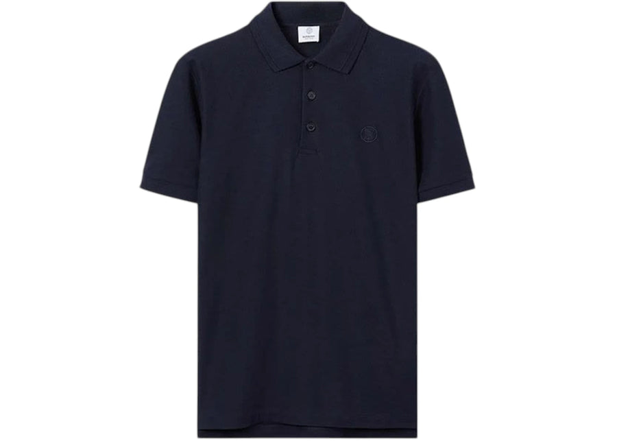 Burberry Polo En Piqué De Coton À Motif Monogramme Bleu