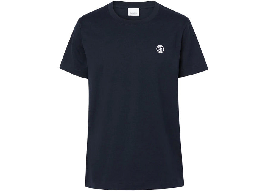 T-shirt en coton à motif monogramme Burberry, bleu clair et blanc