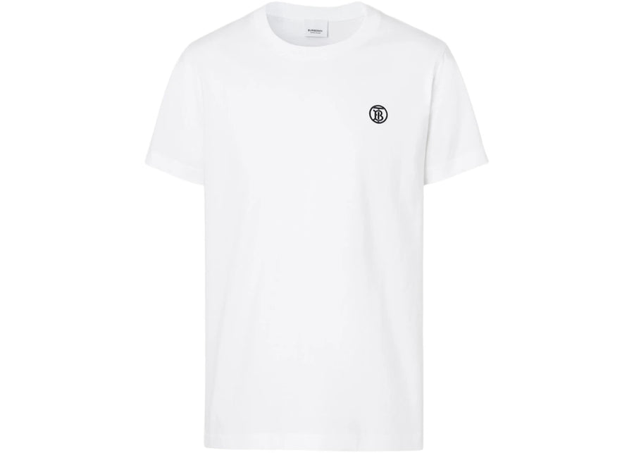 T-shirt en coton à motif monogramme Burberry blanc/noir