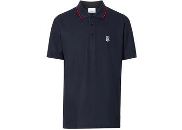 Burberry Polo En Coton Piqué À Motif Monogramme Marine