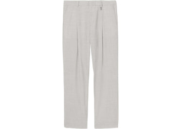 Burberry Monogram Motif Wool Wide-Leg Trousers Grey/Taupe